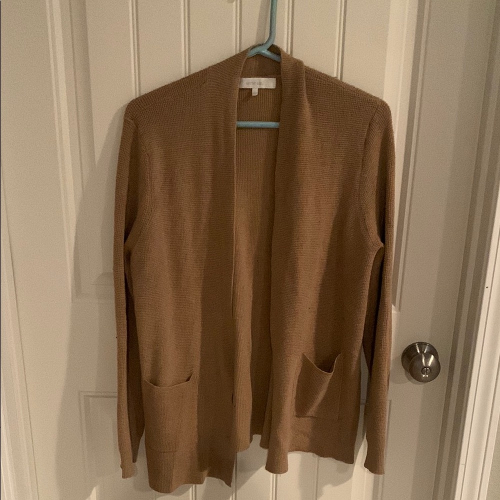 Women's Tan Open-Front Sweater